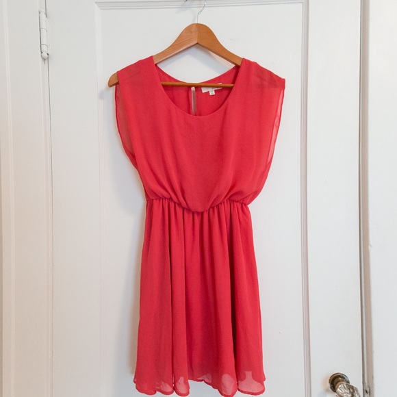 Lush Dresses & Skirts - Nordstrom Lush Chiffon Dress - Flowy Coral